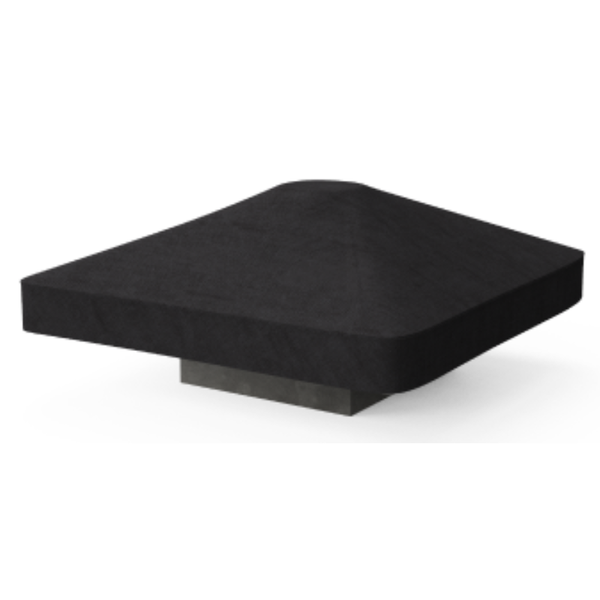 EcoSmart ST50 All Season Cover Low fitted black outdoor fire table cover designed for waterproof year-round weather protection.
