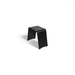 Black steel stool accessory for the Fabrizio Fire Pit, shown on a plain studio background to highlight its minimalist curved design and matching outdoor furniture style