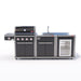 Coleman Revolution 4 Burner Outdoor Kitchen in Black Gloss, sink + fridge configuration