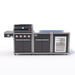 Coleman Revolution 4 Burner Outdoor Kitchen in Black Gloss, storage + fridge configuration
