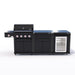 Coleman Revolution 4 Burner Outdoor Kitchen in Matt Black, storage + fridge configuration