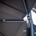 Rain gutter channel fitted between two adjacent Unity umbrella canopies