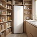 Husky 237L vertical fridge in a premium Australian butlers pantry beside stocked oak shelving