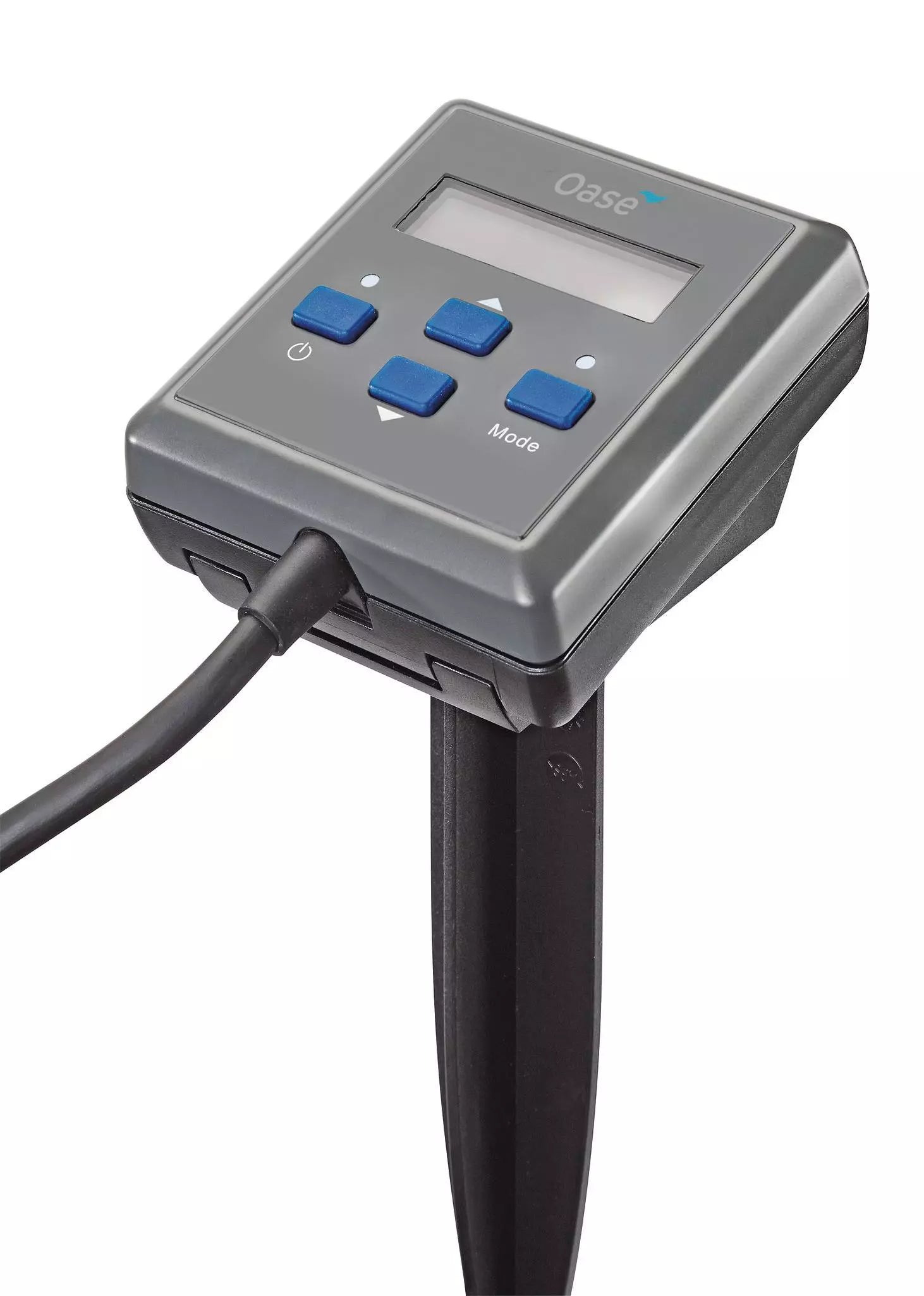 Oase Eco Control pump controller on its ground spike