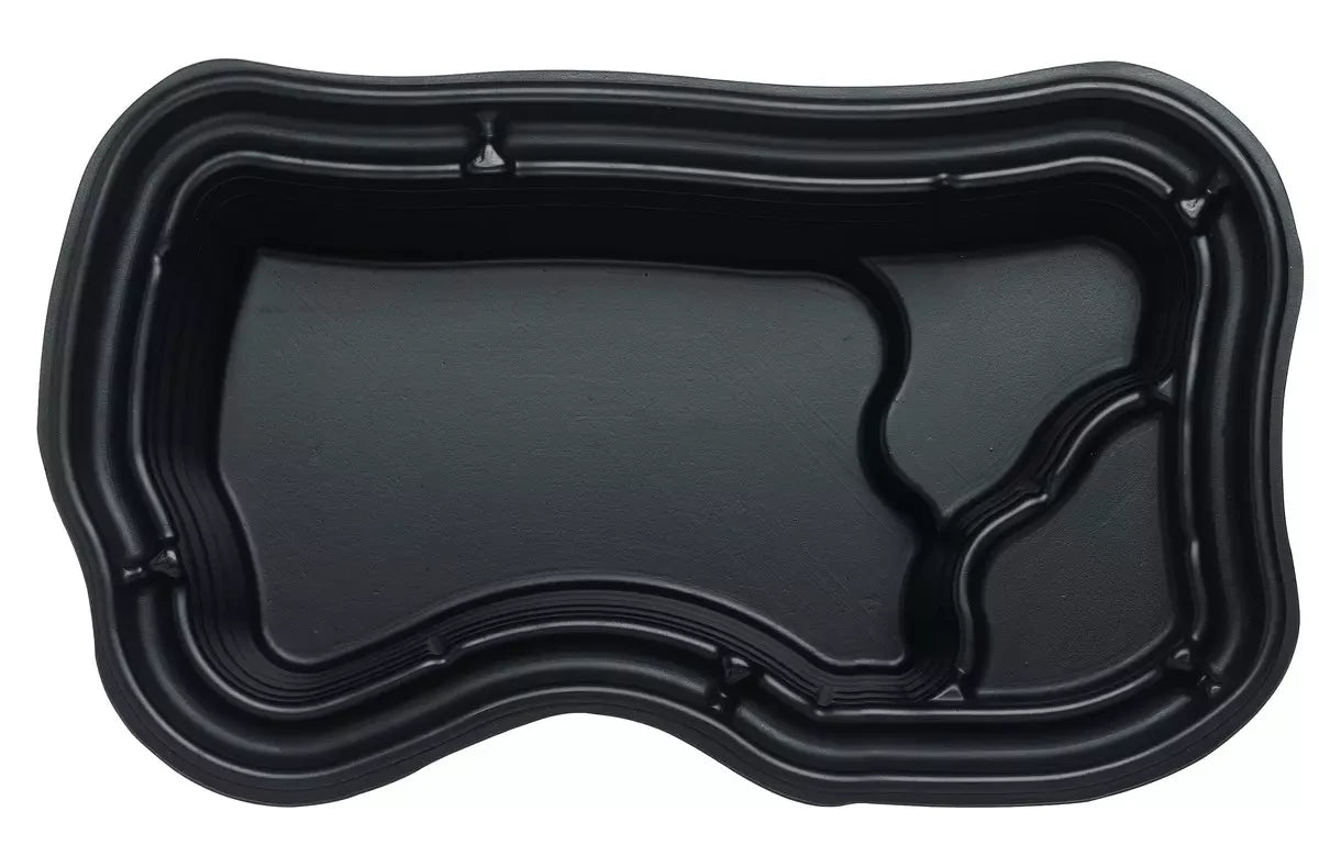 Oase PE 1000 preformed pond shell seen from above, with its planting shelves