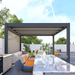 Kustom M6 motorised louvre pergola with louvres open at 90 degrees for full sun and airflow