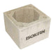 Ochre Living additional chimney block for outdoor fireplace, concrete chimney extension block shown from a close angled perspective with visible inner cavity and textured finish