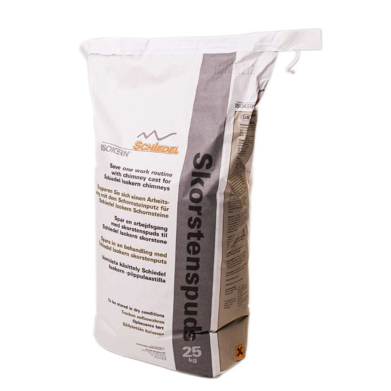 Ochre Living exterior render bag shown on a white background, construction material used for exterior wall rendering with printed product details visible on packaging