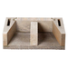 Ochre Living Log Store Accessories empty concrete firewood storage unit shown on a white background, highlighting the rectangular design with central divider for organising logs