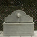 Pietro Stoneware Proven Lion Head Fountain in natural cement, studio shot