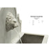 Pietro Stoneware Proven Lion Head Fountain, close view of the spout