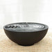 Pietro Stoneware Volcano Bowl Bubbler Fountain in black, studio shot