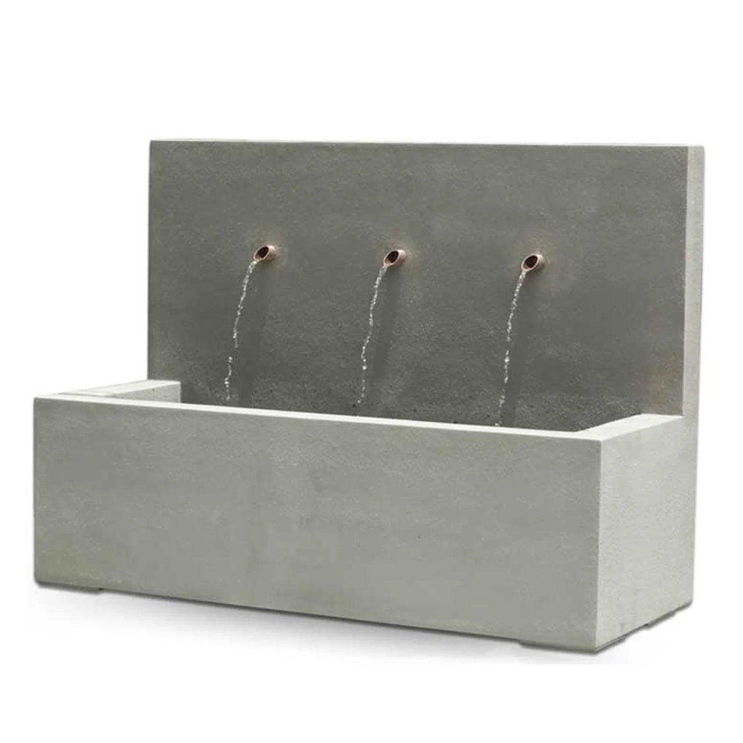 Pietro Stoneware Weathered Zinc 3 Spout Fountain, front view