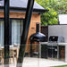 Polito Giotto in Black in an outdoor kitchen, viewed from the side