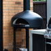 Polito Giotto wood fire pizza oven in black finish — front view — My Acre