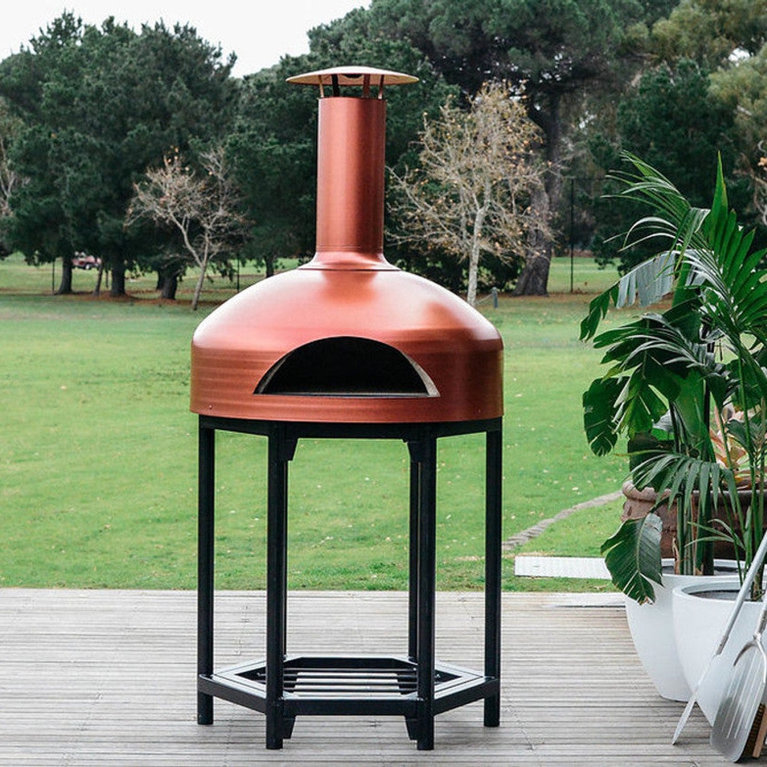 Polito Giotto wood fire pizza oven in shimmering rose finish — My Acre