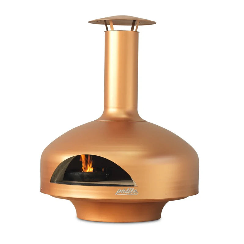 Polito Giotto wood fire oven in Copper on the BTS Stand