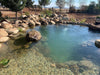 Finished 7m x 5m recreation pond with planted edges