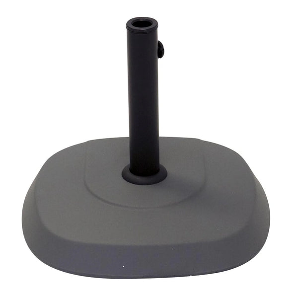 Resort umbrella base 25kg, concrete with aluminium threaded stem, for centrepost umbrellas.