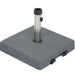 Resort 40kg wheeled umbrella base, solid concrete with stainless stem and pull-out handle.