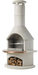 Buschbeck Rondo Outdoor Fireplace in White, front studio shot on a plain background