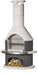Buschbeck Rondo Outdoor Fireplace in Grey, front studio shot on a plain background