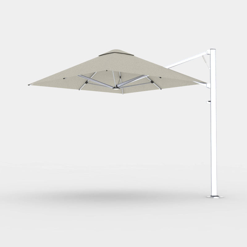 Shadowspec Serenity 2.5m Square cantilever umbrella in Alpine Stone canopy