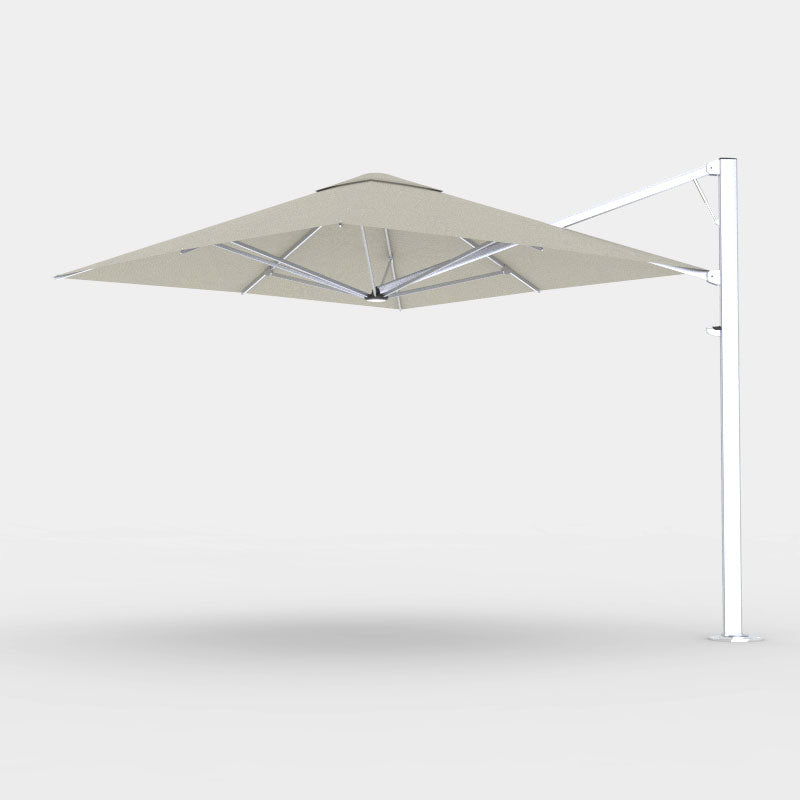 Shadowspec Serenity 3.0m Square cantilever umbrella in Alpine Stone canopy