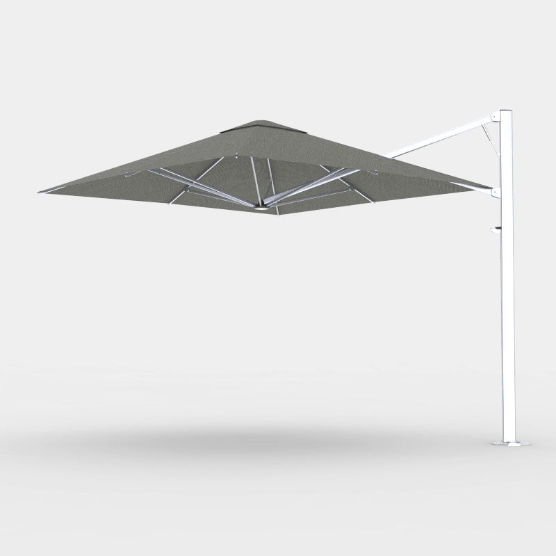 Shadowspec Serenity 3.0m Square cantilever umbrella in Charcoal Tweed canopy