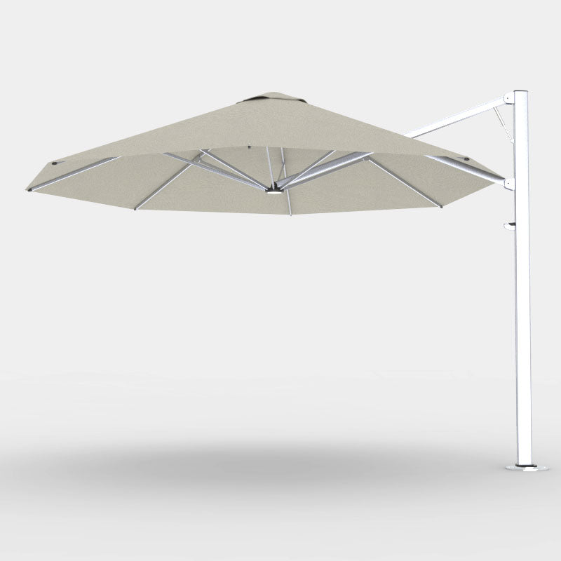 Shadowspec Serenity 4.0m Octagon cantilever umbrella in Alpine Stone canopy