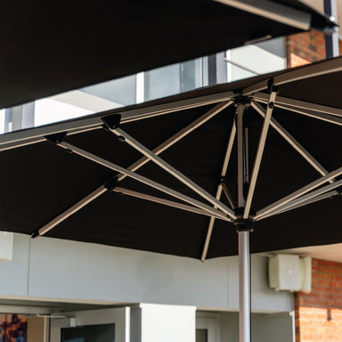 Underside detail of the Shadowspec Oasis canopy frame and centre pole