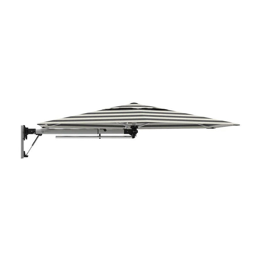 Shadowspec Retreat 2.7m hexagon umbrella in Black and White Stripe canopy