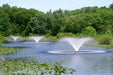 Three Otterbine Sunburst fountains on a natural lake