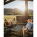 Trendz Burton Concrete Outdoor Fireplace, standard plastered concrete storage sunset