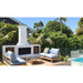 Trendz Douglas Concrete Outdoor Fireplace, plastered white poolside