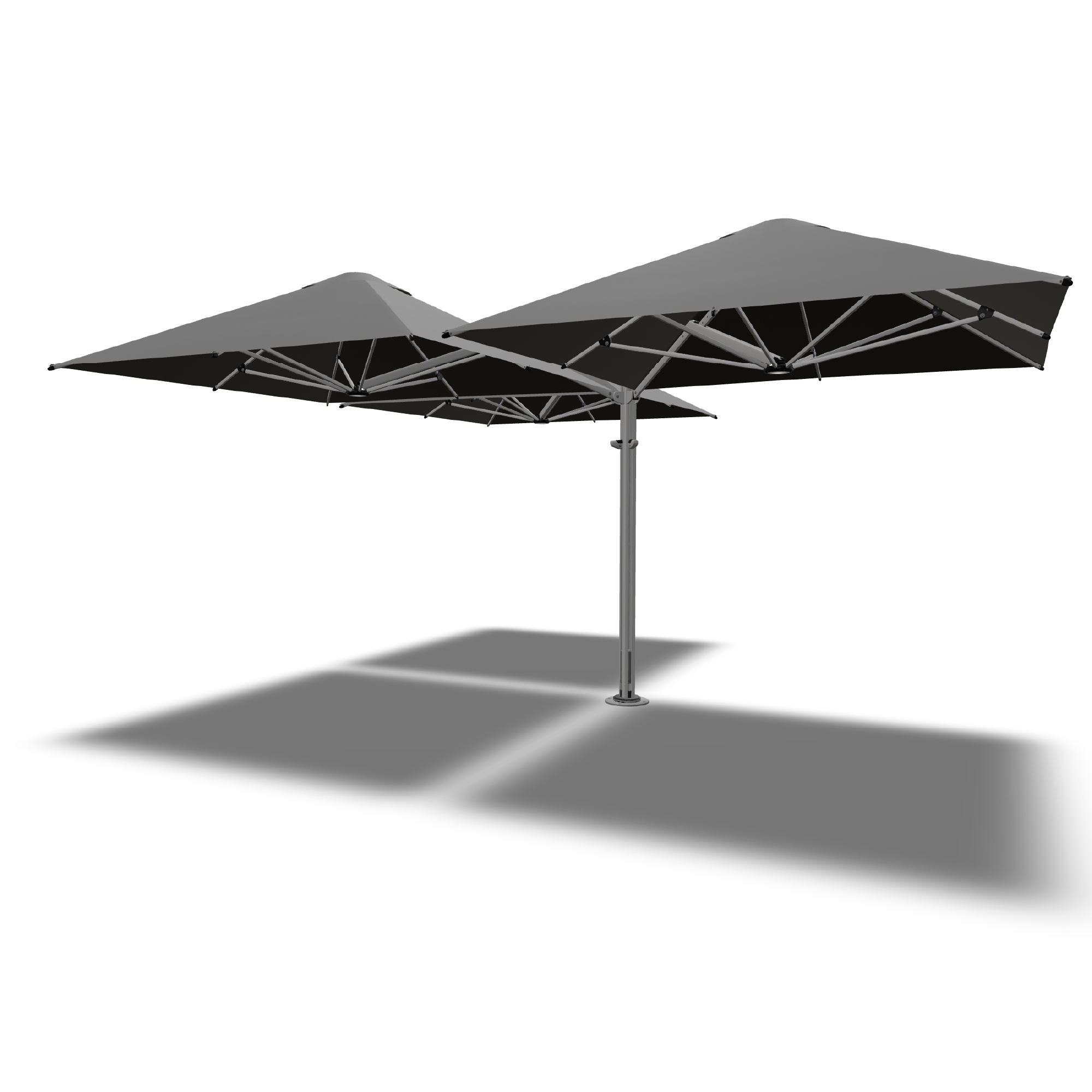 Shadowspec Unity multi-canopy umbrella in Alpine Stone canopy