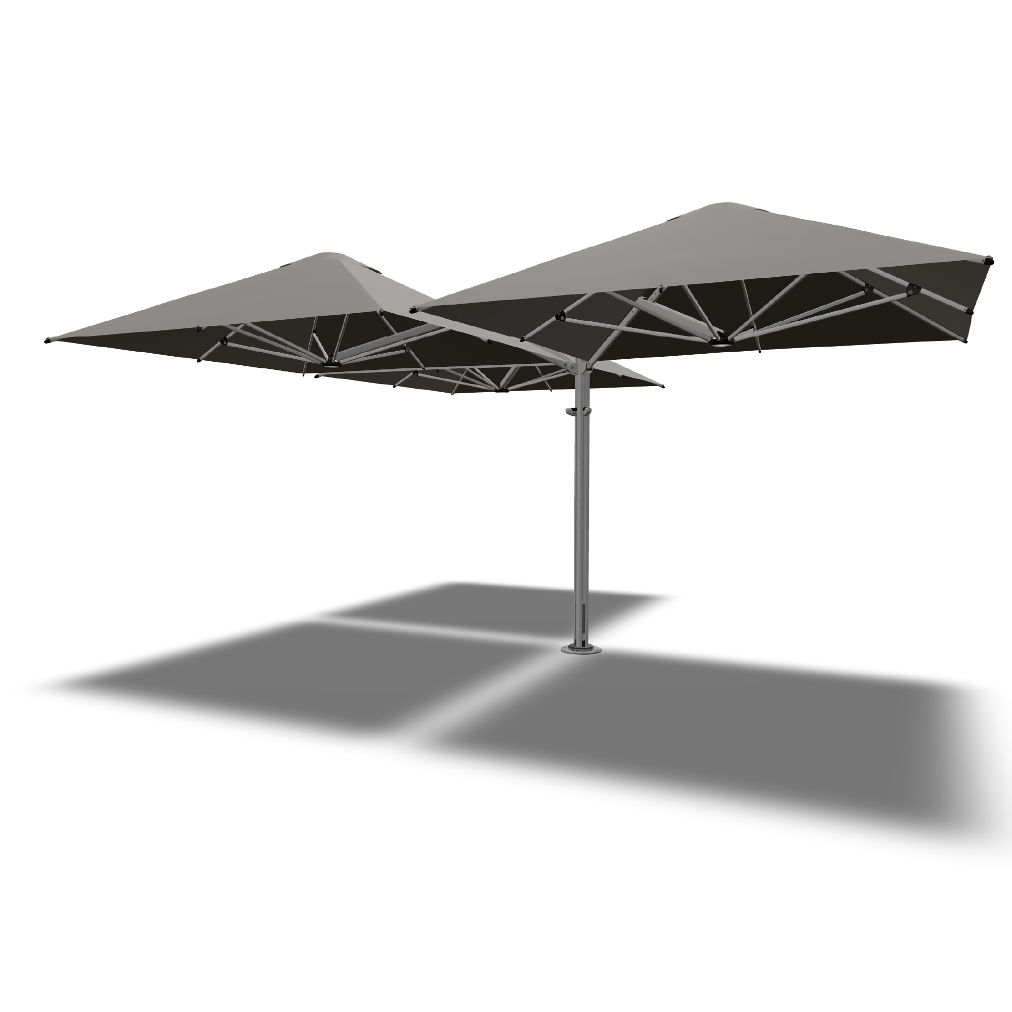 Shadowspec Unity multi-canopy umbrella in Charcoal Tweed canopy