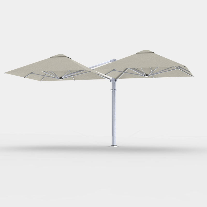 Shadowspec Unity Duo 5.0m multi-canopy umbrella in Alpine Stone canopy