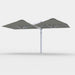 Shadowspec Unity Duo 5.0m multi-canopy umbrella in Charcoal Tweed canopy