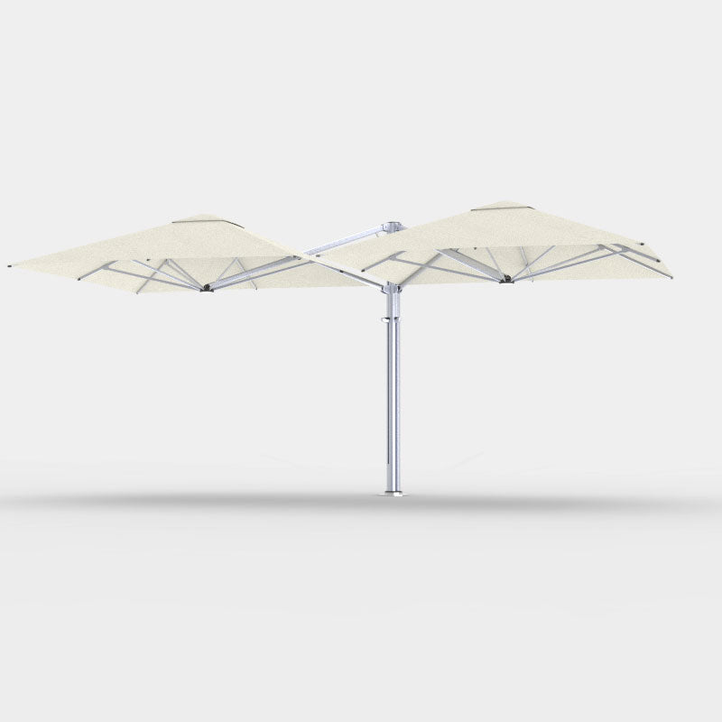 Shadowspec Unity Duo 6.0m multi-canopy umbrella in Oyster canopy