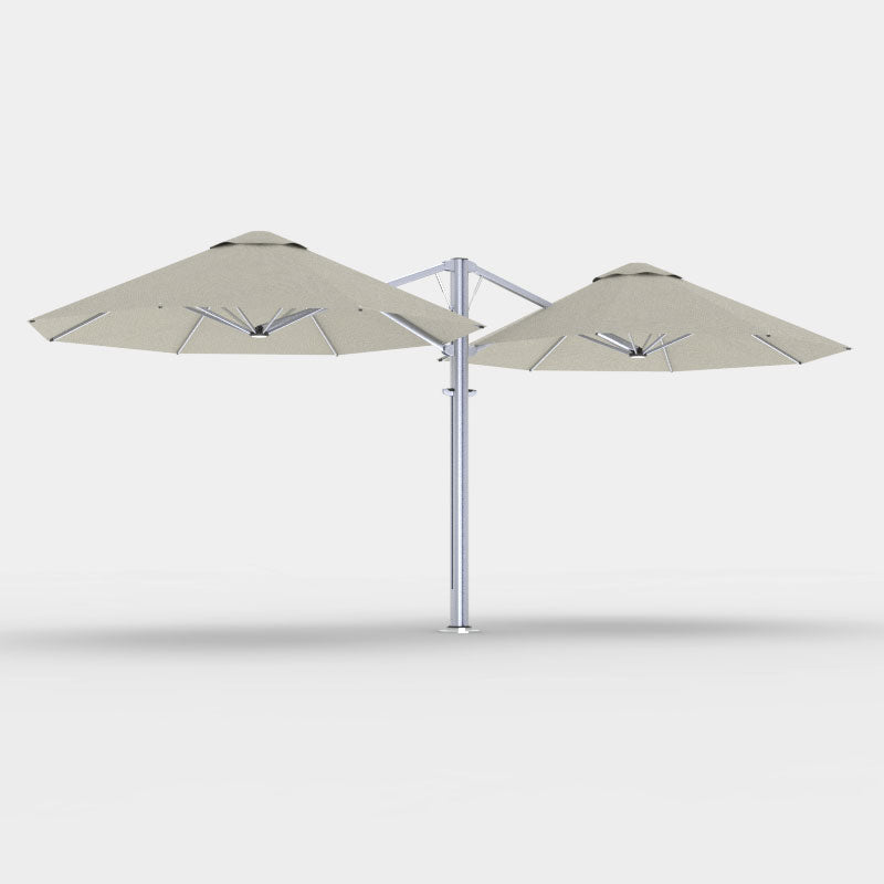 Shadowspec Unity Octagon Duo 7.0m multi-canopy umbrella in Alpine Stone canopy