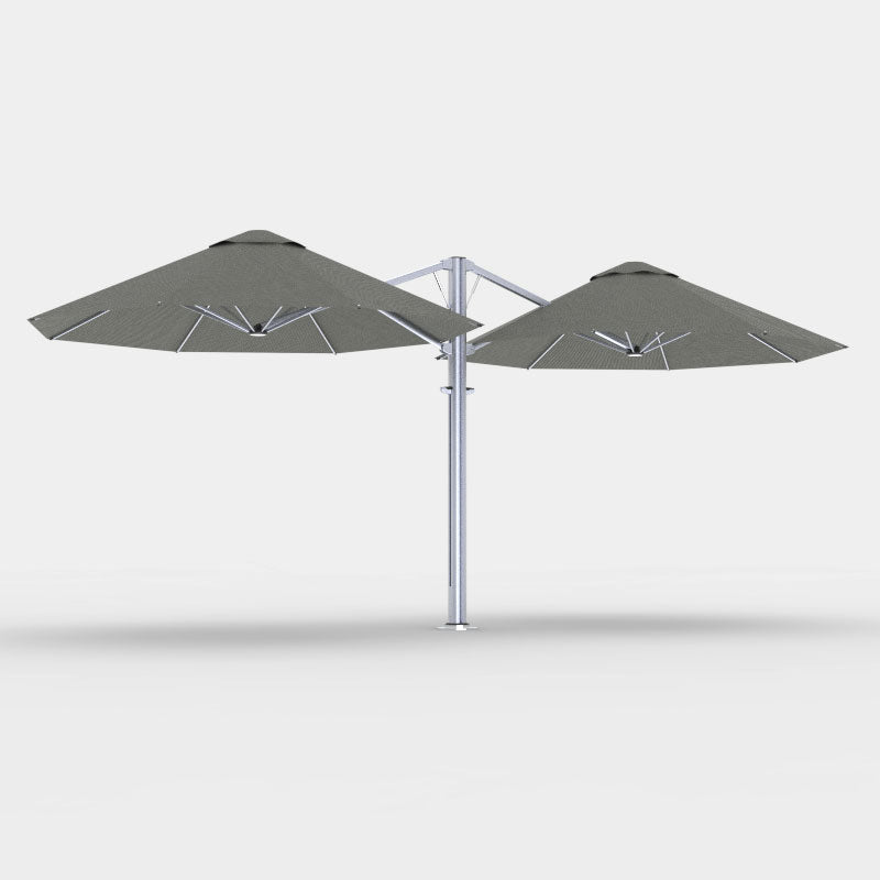 Shadowspec Unity Octagon Duo 7.0m multi-canopy umbrella in Charcoal Tweed canopy