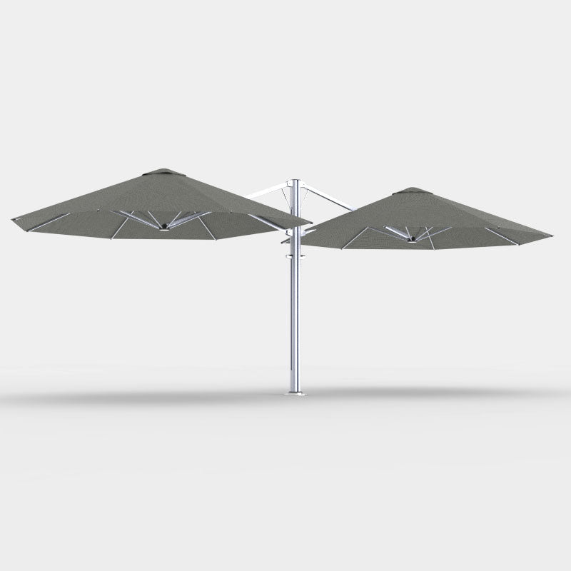 Shadowspec Unity Octagon Duo 8.0m multi-canopy umbrella in Charcoal Tweed canopy