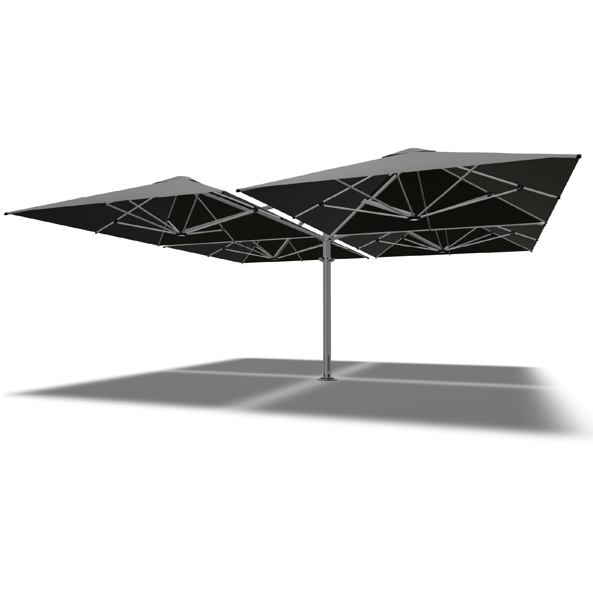 Shadowspec Unity Quattro 5.0m cantilever umbrella in Black canopy