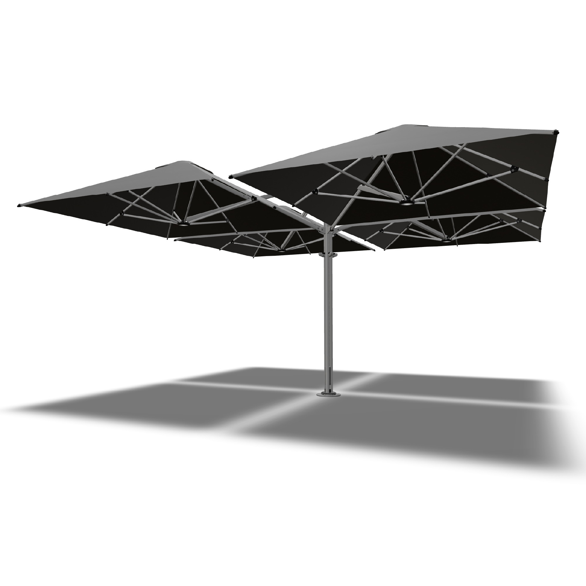Shadowspec Unity Quattro 6.0m cantilever umbrella in Black canopy