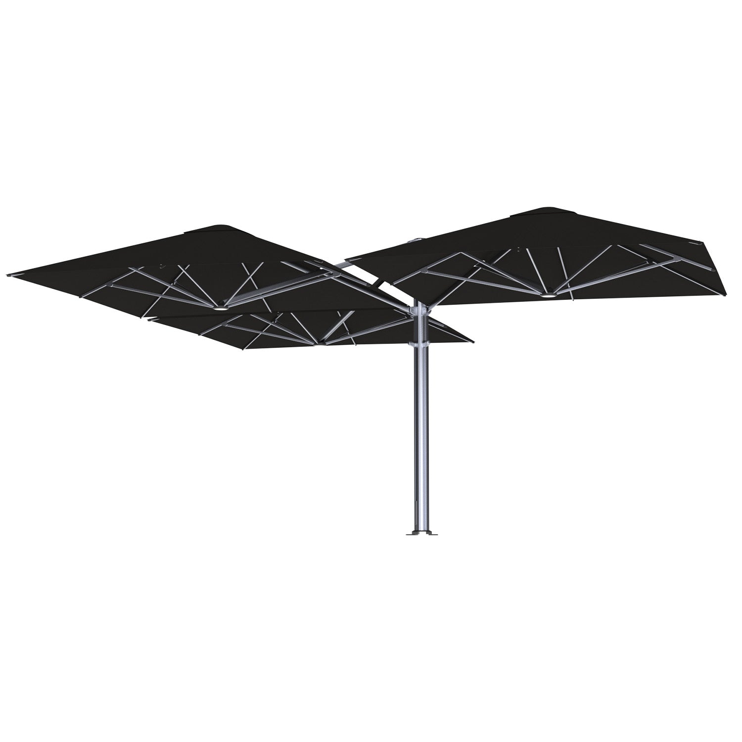 Shadowspec Unity Trio multi-canopy umbrella in Black canopy