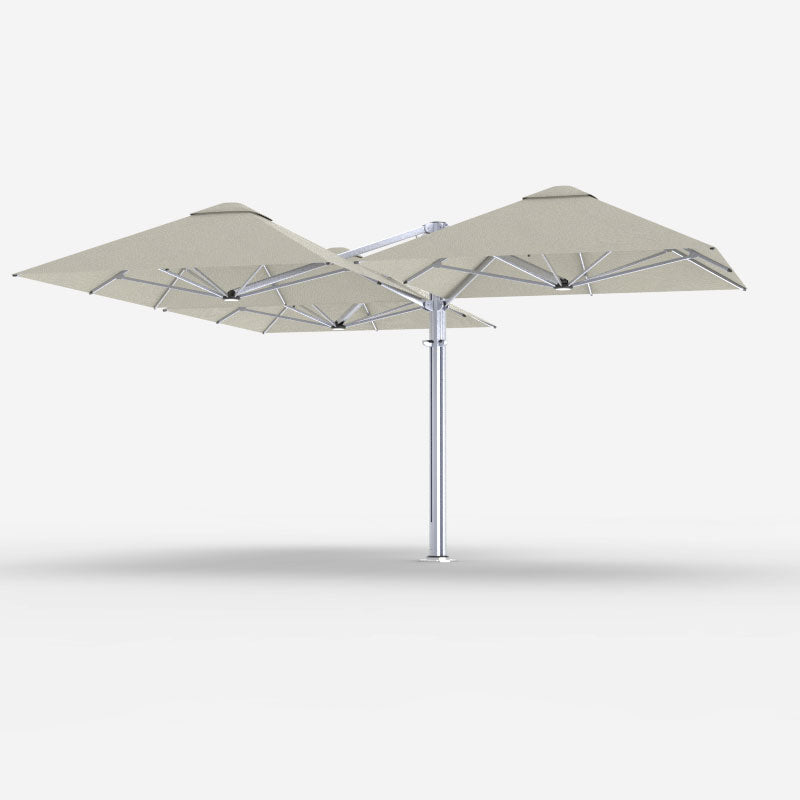 Shadowspec Unity Trio 5.0m cantilever umbrella in Alpine Stone canopy