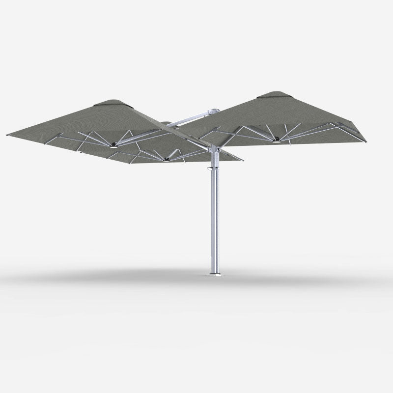Shadowspec Unity Trio 5.0m cantilever umbrella in Charcoal Tweed canopy