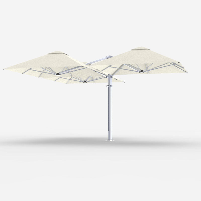 Shadowspec Unity Trio 5.0m cantilever umbrella in Oyster canopy