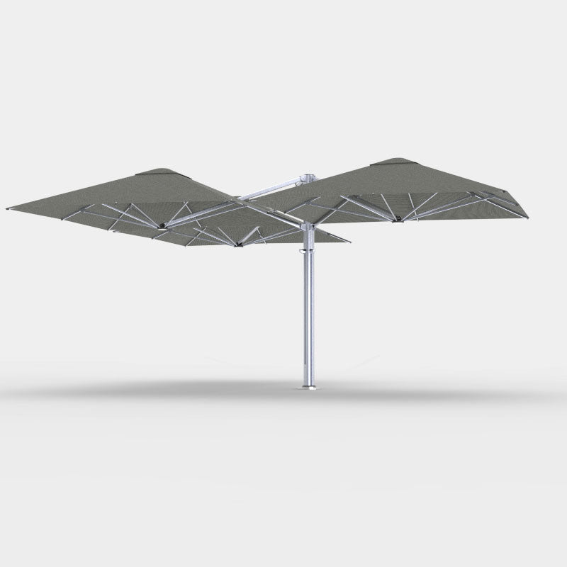 Shadowspec Unity Trio 6.0m cantilever umbrella in Charcoal Tweed canopy